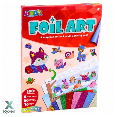 Zestaw Kreatywny Plastyczny Foil Art DIY Wyklejanie Błyszczącą Folią LEAN TOYS