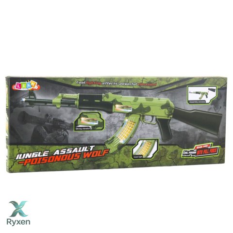 Karabin Wojskowy Moro Wibracje Światła Dźwięki 70cm LEAN TOYS