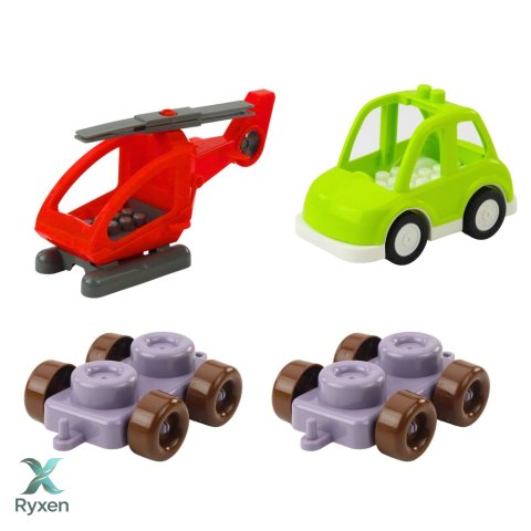 Klocki Konstrukcyjne Edukacyjne W Plecaku Dinozaury Cyfry Litery 49 el. LEAN TOYS