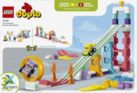 Klocki duplo 10478 kreatywne rampy 3 w 1 z pojazdami LEGO