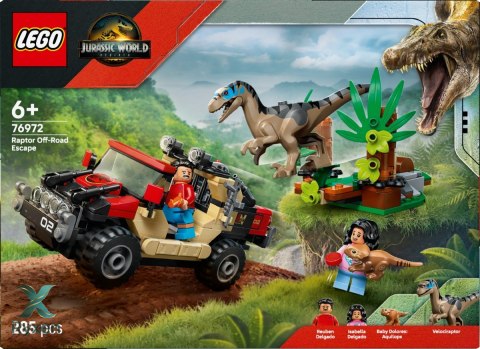 Klocki jurassic world 76972 ucieczka terenówką przed raptorem LEGO