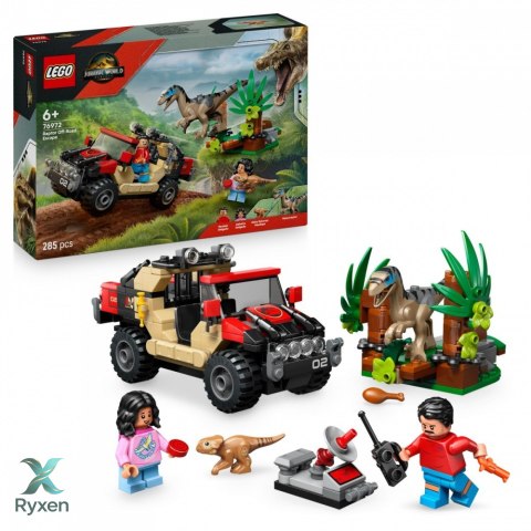 Klocki jurassic world 76972 ucieczka terenówką przed raptorem LEGO