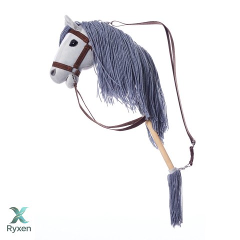 Koń na kiju hobby horse hoppihorse a3 szary, maść siwa TOOTINY