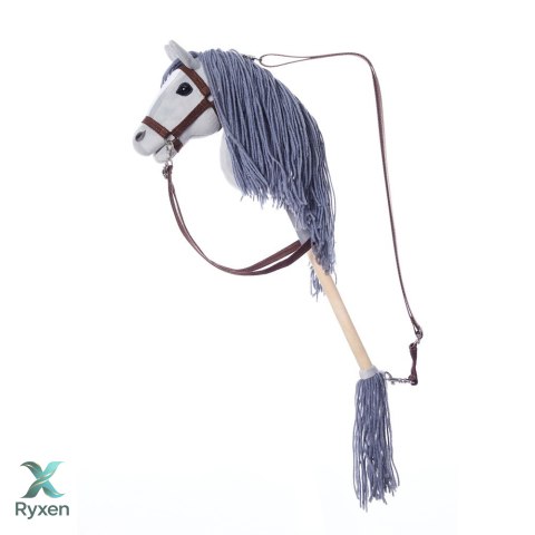 Koń na kiju hobby horse hoppihorse a4 szary, maść siwa TOOTINY