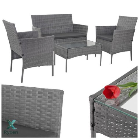 Meble ogrodowe rattanowe antracyt Gardlov 26907 GARDLOV