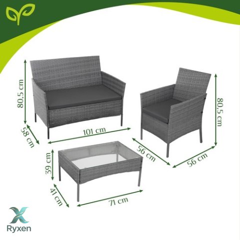 Meble ogrodowe rattanowe antracyt Gardlov 26907 GARDLOV