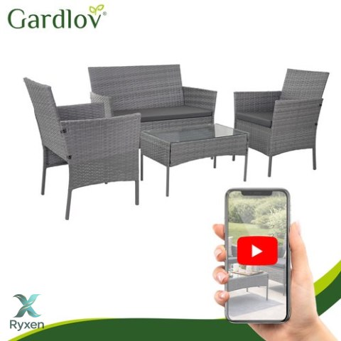 Meble ogrodowe rattanowe antracyt Gardlov 26907 GARDLOV