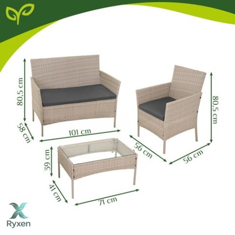 Meble ogrodowe rattanowe beżowe Gardlov 26909 GARDLOV