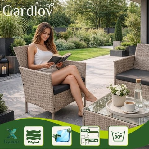 Meble ogrodowe rattanowe beżowe Gardlov 26909 GARDLOV