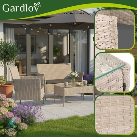 Meble ogrodowe rattanowe beżowe Gardlov 26909 GARDLOV