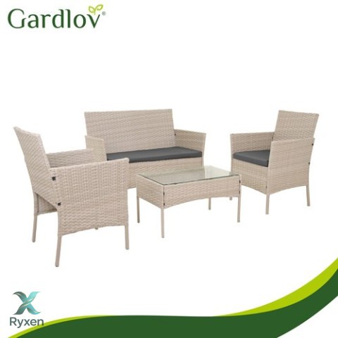 Meble ogrodowe rattanowe beżowe Gardlov 26909 GARDLOV