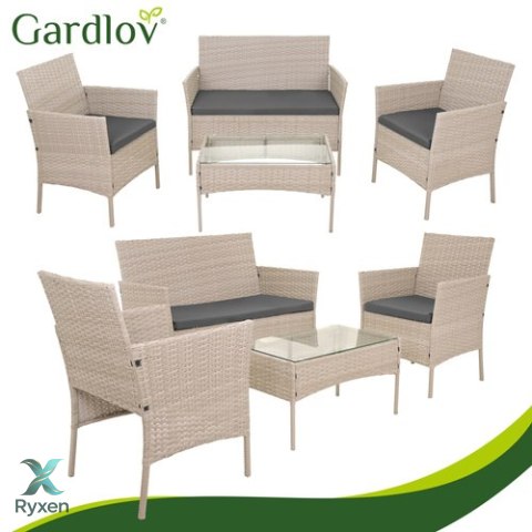 Meble ogrodowe rattanowe beżowe Gardlov 26909 GARDLOV