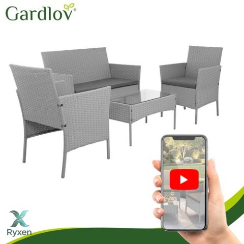 Meble ogrodowe rattanowe szare Gardlov 26910 GARDLOV