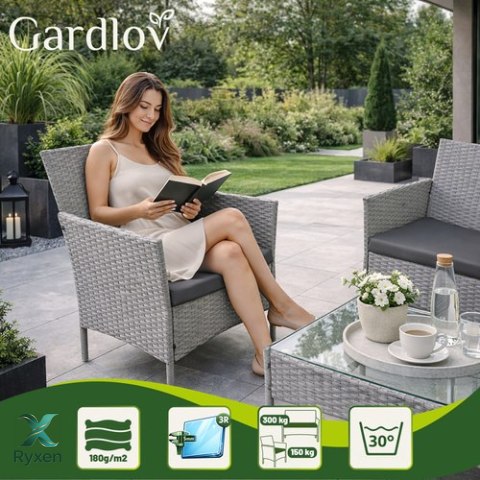 Meble ogrodowe rattanowe szare Gardlov 26910 GARDLOV
