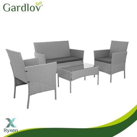 Meble ogrodowe rattanowe szare Gardlov 26910 GARDLOV