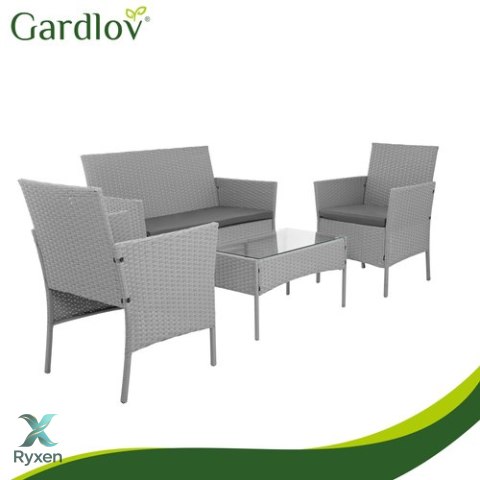 Meble ogrodowe rattanowe szare Gardlov 26910 GARDLOV
