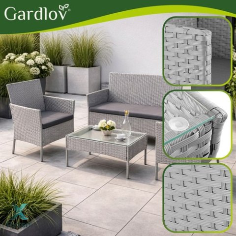 Meble ogrodowe rattanowe szare Gardlov 26910 GARDLOV