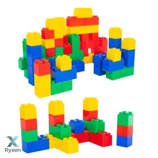 Zestaw Duże Klocki Konstrukcyjne W Torbie Kolorowe 28,5x9x9 cm 20el. LEAN TOYS