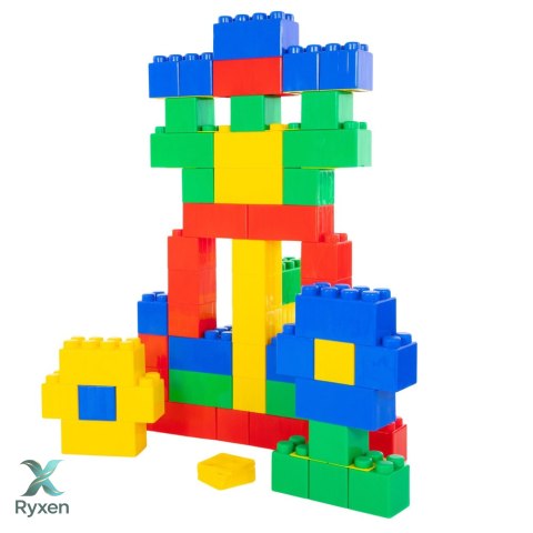 Zestaw Duże Klocki Konstrukcyjne W Torbie Kolorowe 28,5x9x9 cm 20el. LEAN TOYS