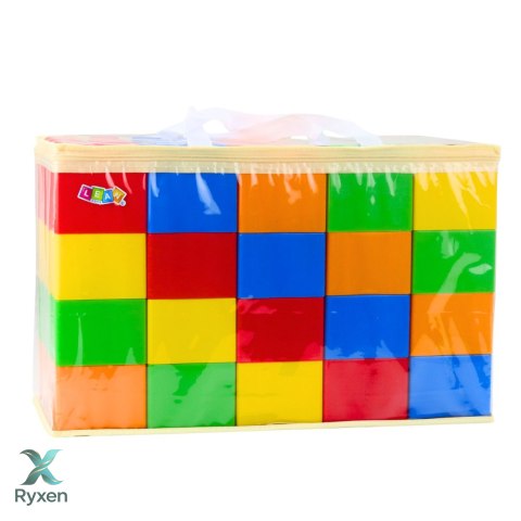 Zestaw Duże Klocki Konstrukcyjne W Torbie Kolorowe 28,5x9x9 cm 20el. LEAN TOYS