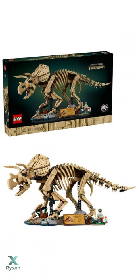 Klocki jurassic world 77985 szkielety dinozaurów: triceratops LEGO