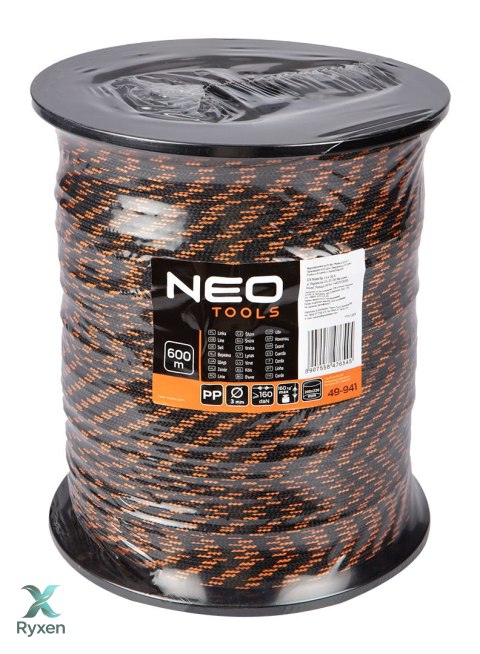 Linka pleciona polipropylenowa fi 3, 600 m NEO TOOLS