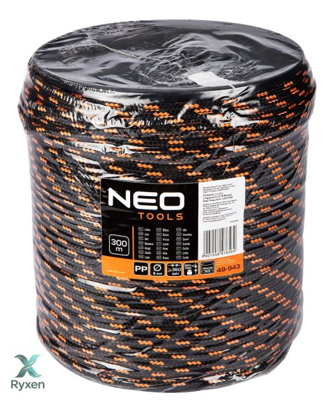 Linka pleciona polipropylenowa fi 6, 300 m NEO TOOLS