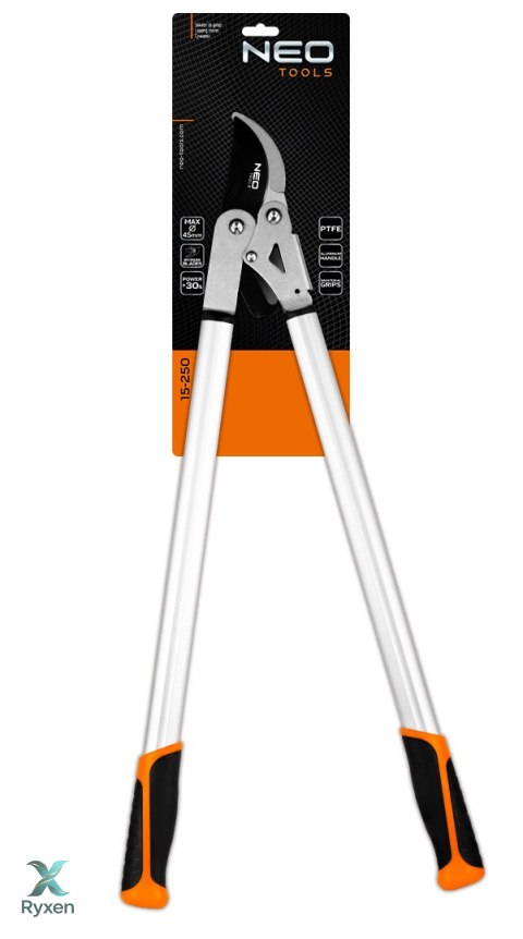 Sekator do gałęzi by-pass 710 mm, zakres do 45 mm, przekładnia zwiększajaca siłe nacisku o 30% NEO TOOLS
