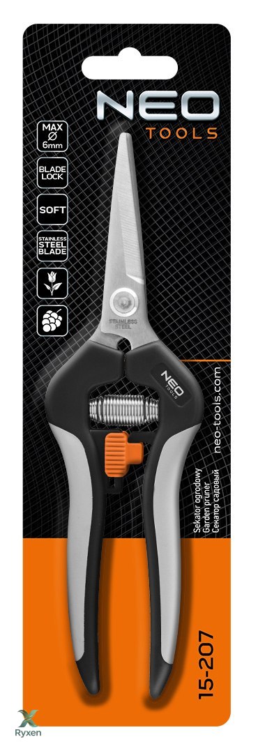 Sekator do młodych pędów 185 mm, zakres do 6 mm NEO TOOLS
