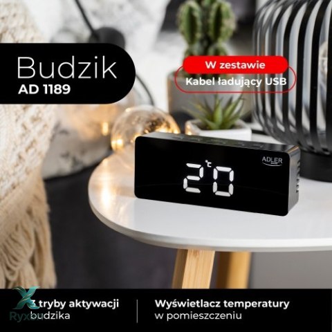 AD 1189 black Budzik ADLER