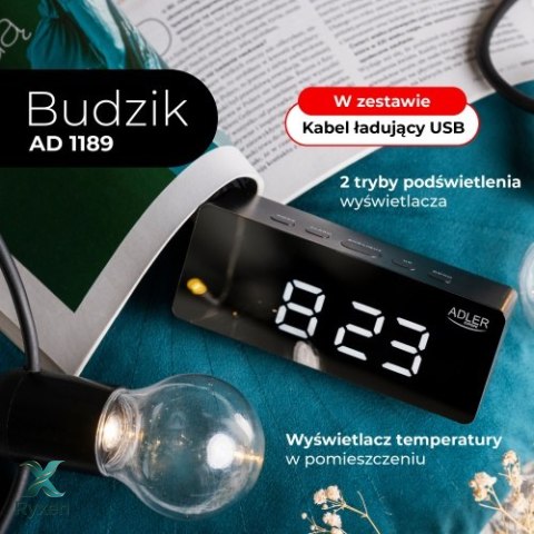 AD 1189 black Budzik ADLER