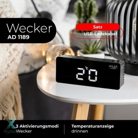 AD 1189 black Budzik ADLER