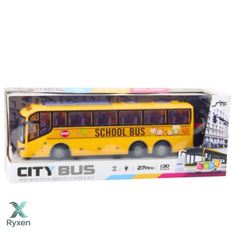 Autobus Zdalnie Sterowany RC Szkolny 1:30 Światła Żółty LEAN TOYS