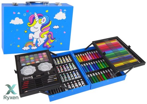 Duży Zestaw Artystyczny w Walizce 145 Elementów Jednorożec LEAN TOYS