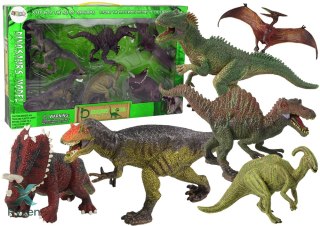 Duży Zestaw Dinozaurów 6 sztuk Figurka Dinozaur Prehistoryczne Okazy LEAN TOYS