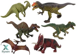 Duży Zestaw Dinozaurów 6 sztuk Figurka Dinozaur Prehistoryczne Okazy LEAN TOYS