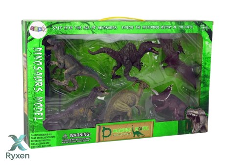 Duży Zestaw Dinozaurów 6 sztuk Figurka Dinozaur Prehistoryczne Okazy LEAN TOYS