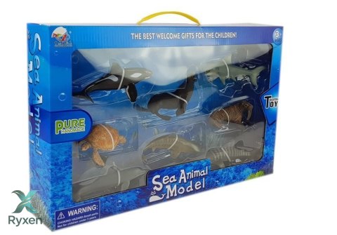 Figurki Edukacyjne Morskie Zwierzęta 8 Elementów Rekiny Foka Delfin Mors Żółw LEAN TOYS