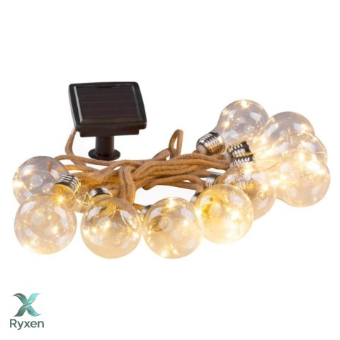 Girlanda ogrodowa solarna, 10 żarówek LED, łańcuch, do ogrodu i tarasu, 3,8 m KAMAI STRENDPRO
