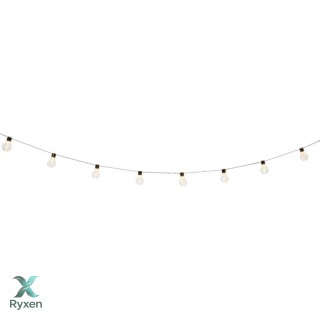 Girlanda ogrodowa solarna LED, 10 żarówek, czujnik zmierzchu, dł. 2,7 m, kabel 3 m, żarówki 6x9 cm KAMAI STRENDPRO