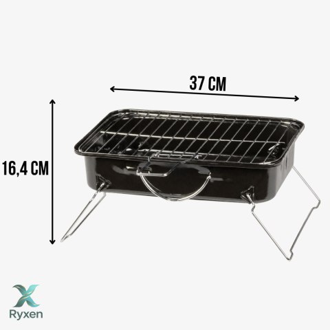 Grill węglowy przenośny, stalowy, do ogrodu i na taras, 37x27x17 cm KAMAI STRENDPRO