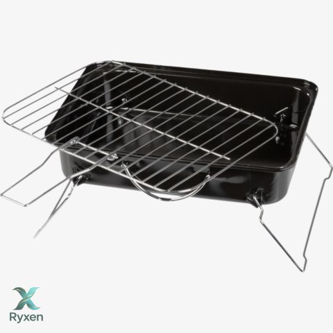 Grill węglowy przenośny, stalowy, do ogrodu i na taras, 37x27x17 cm KAMAI STRENDPRO