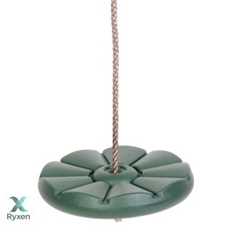 Huśtawka dziecięca okrągła plastikowa na linie, zielona, śr. 28 cm, maks. 90 kg, do ogrodu KAMAI STRENDPRO