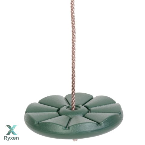 Huśtawka dziecięca okrągła plastikowa na linie, zielona, śr. 28 cm, maks. 90 kg, do ogrodu KAMAI STRENDPRO