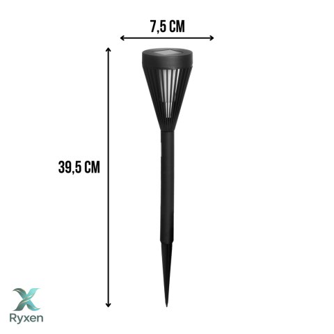 Lampa ogrodowa solarna pochodnia, wbijana, ciepła biała, IP44, 7,5x39,5 cm KAMAI STRENDPRO