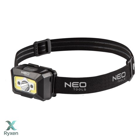 Latarka czołowa akumulatorowa USB 250 lm COB LED + czujnik ruchu NEO TOOLS