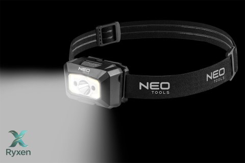 Latarka czołowa akumulatorowa USB 250 lm COB LED + czujnik ruchu NEO TOOLS