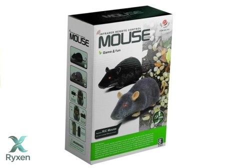 Mysz Zdalnie Sterowana Pilotem R/C Na Kółkach Duża Czarna LEAN TOYS