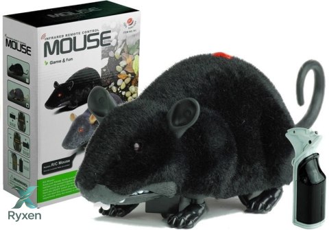 Mysz Zdalnie Sterowana Pilotem R/C Na Kółkach Duża Czarna LEAN TOYS