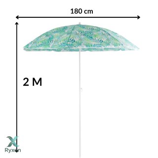 Parasol plażowy, średnica 180 cm, stalowy, regulowana wysokość, maszt 19/22 mm, wys. 200 cm, do ogrodu i na plażę KAMAI STRENDPRO